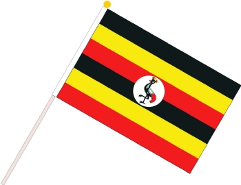 Uganda waving flags