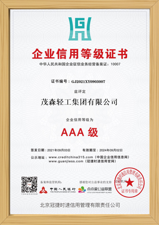 Enterprise Credit Rating Certificate